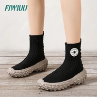 womens mesh high top minimalist barefoot sock shoes lightweight platform shoes knit upper sneakers footwear casual boot