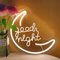 wholesale good night with moon led neon light letters sign bedroom night lamps holiday christmas party gifts wedding decor