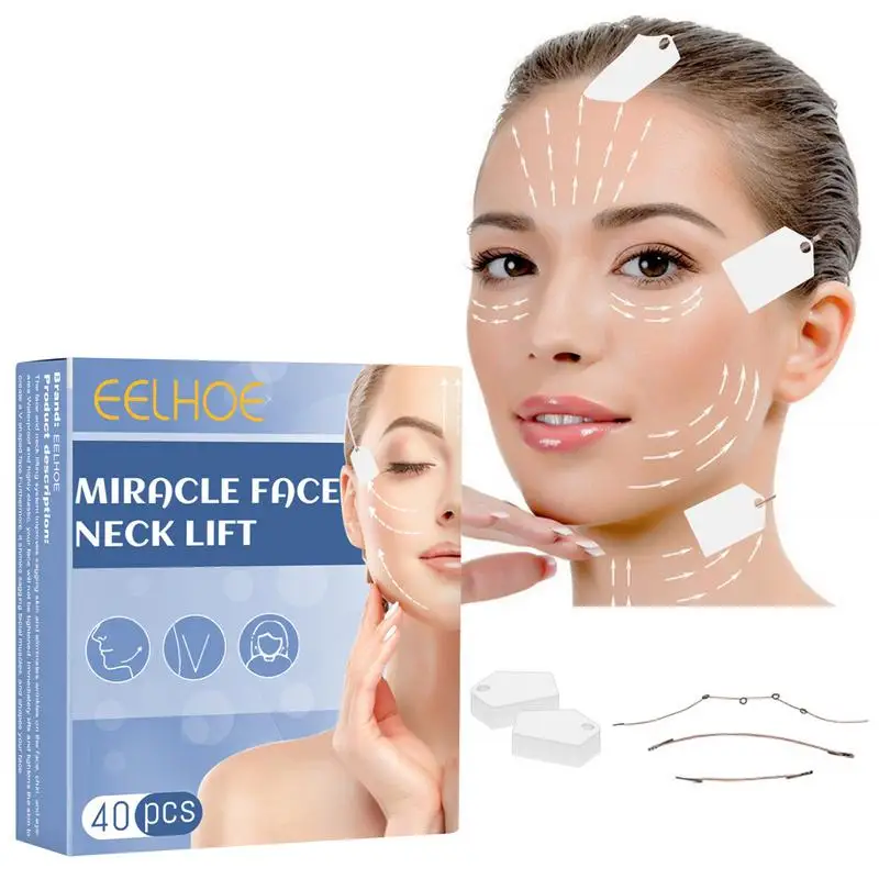 

Double Chin Reducer Face Lift Tapes And Bands 40 PCS Invisible Makeup V-line Face Lifting Patch Ultra-thin Refill Tape For