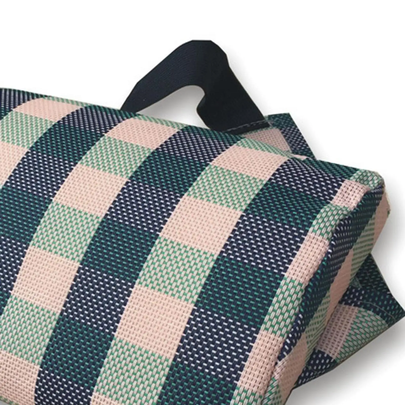 

Lounge Chair Lunch Break Folding Wicker Chair Sponge Pillow Green Grid