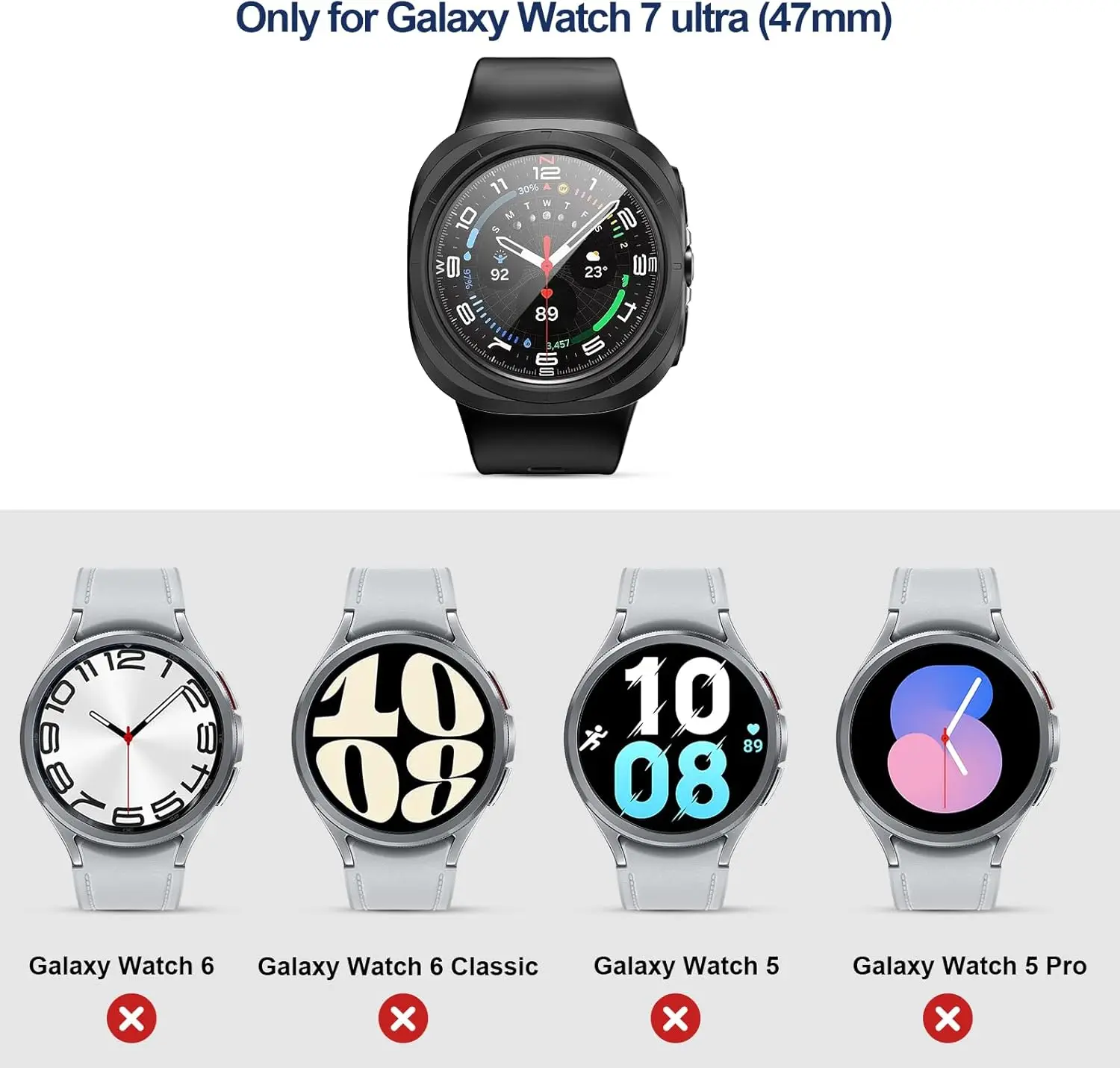 Защита экрана для Samsung Galaxy Watch 7 Ultra 47 мм 40 44 закаленное стекло + Жесткий Бампер