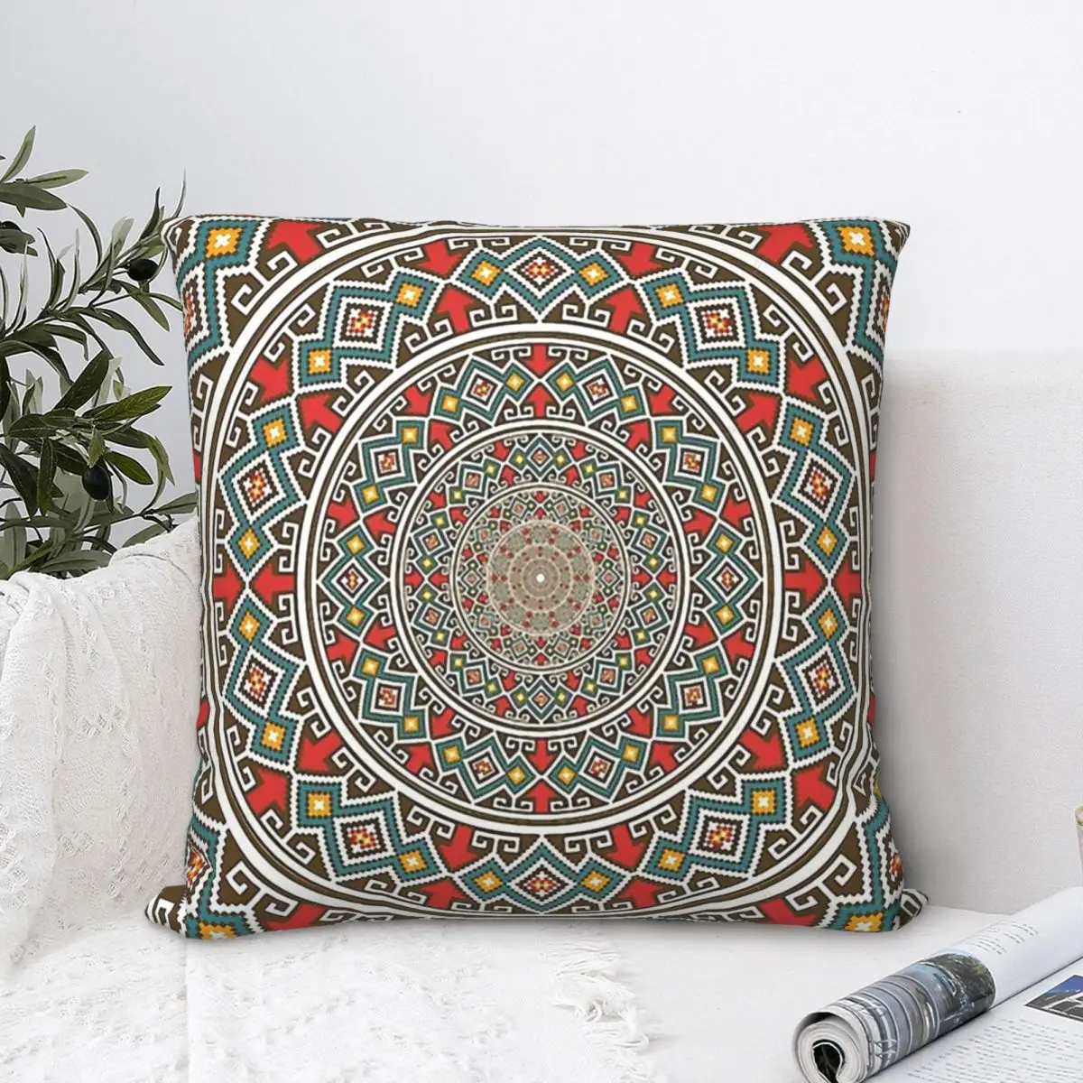

Mandala Decor Throw Pillow Case Bohemian Backpack Coussin Covers DIY Printed Breathable Chair Decor