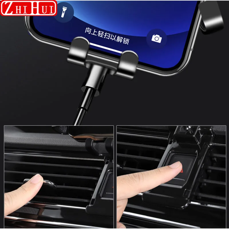 Car Styling Styling Mobile Phone Holder For Jaguar XF X260 260 XE F-PACE 2015-2020 Air Vent Mount Bracket Gravity Bracket Stand images - 6