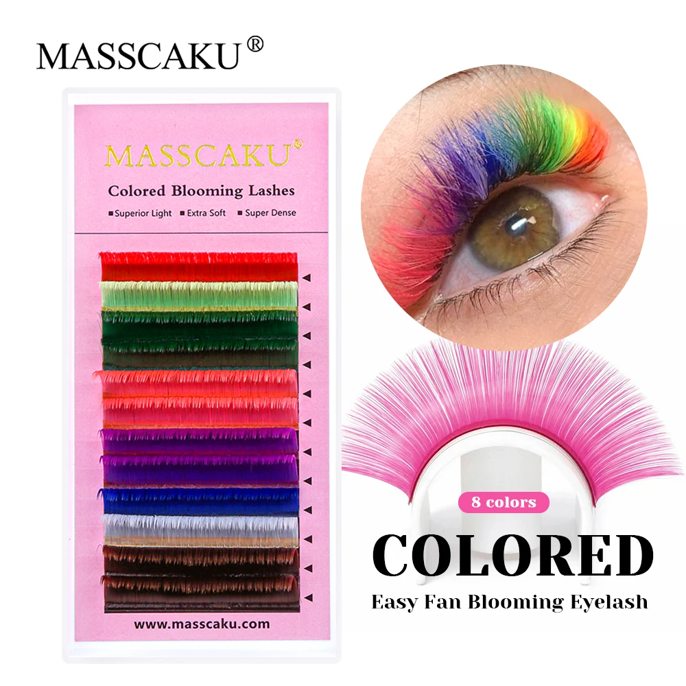 С фабрики C D Curl Lightweight Mix Color One Second Blooming Lash Корейское волокно PBT Цветные пучки