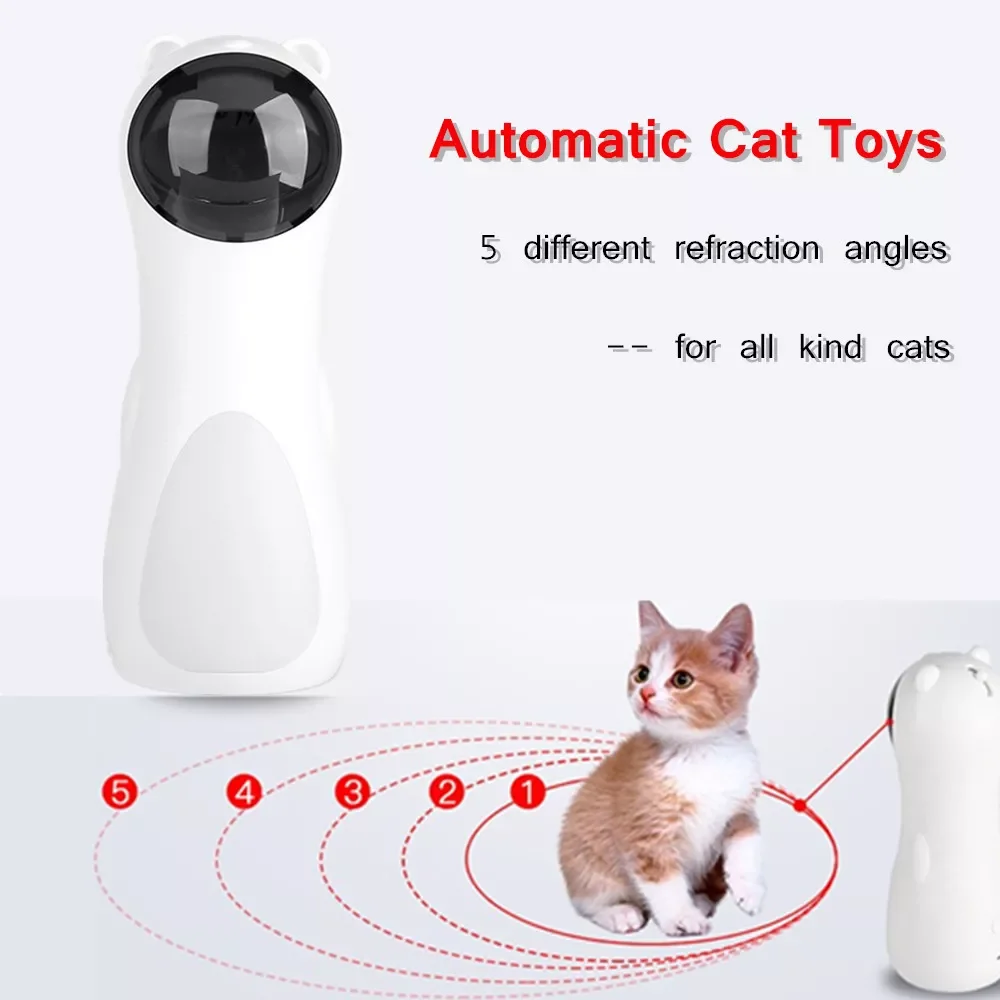 

Automatic Cat Toys Teaser Interactive Smart Teasing Pet LED Laser Funny Handheld Mode Electronic Pet USB Charge