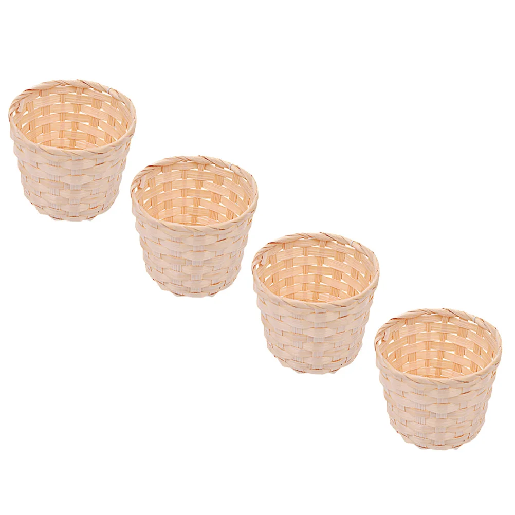 

4pcs Baskets Flower Baskets Woven Storage Baskets Desktop Baskets for Outdoor Garden