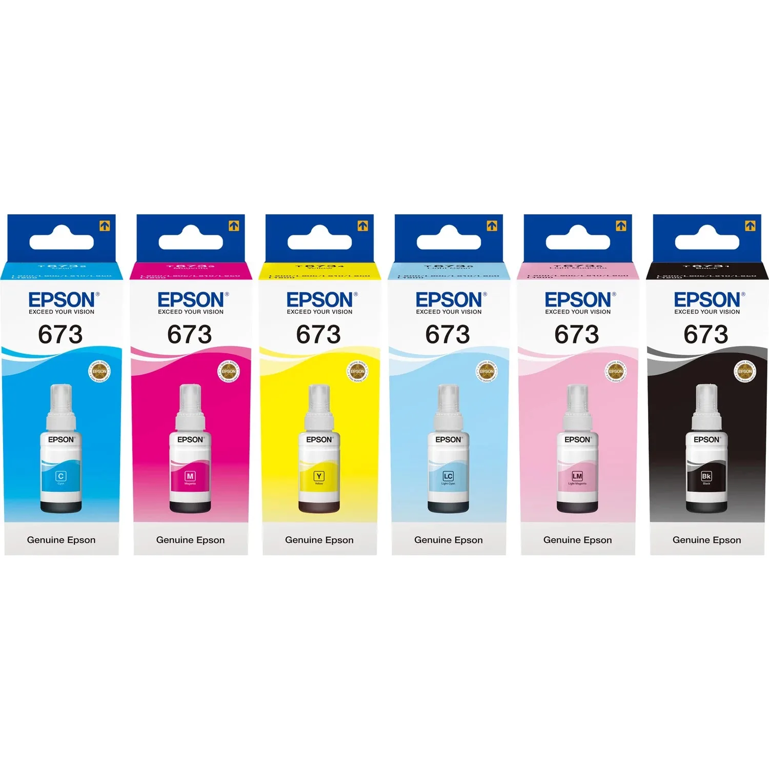 

Epson 673 Ink Bottle Set T673 Each 70 ml Black Cyan Magenta Yellow and Others Total 6 Color A advantageous in Package