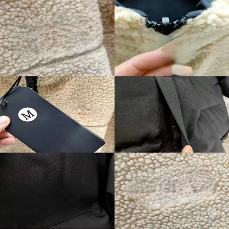 Women Fashion Lovers Lamb Velvet Warm Cotton Clothes For Men And Women Down Jacket Wear Both Sides Loose Stand-up Collar Jacket