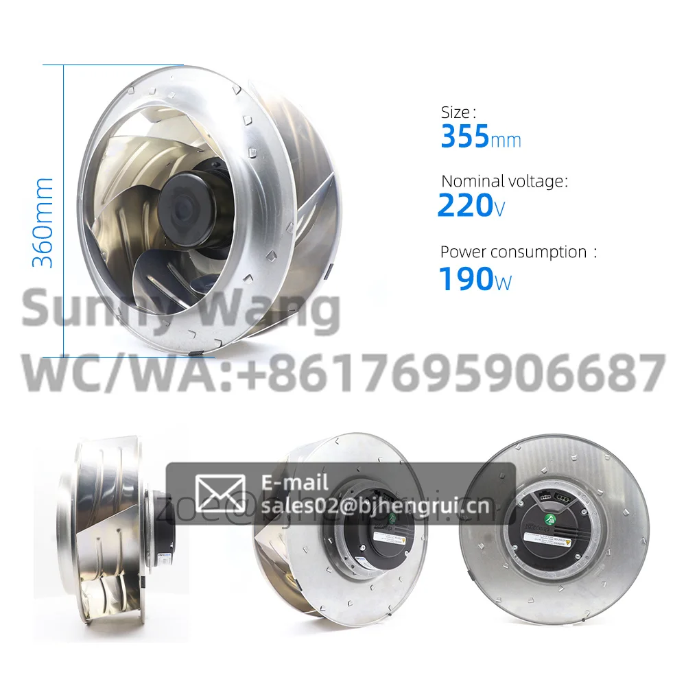 Фото ebmpapst R3G355-AM14-61 1000-3000 м3/ч 100-500 Па EC FFU Вентилятор Фильтр Холодильный кондиционер Центробежный охлаждающий вентилятор №2