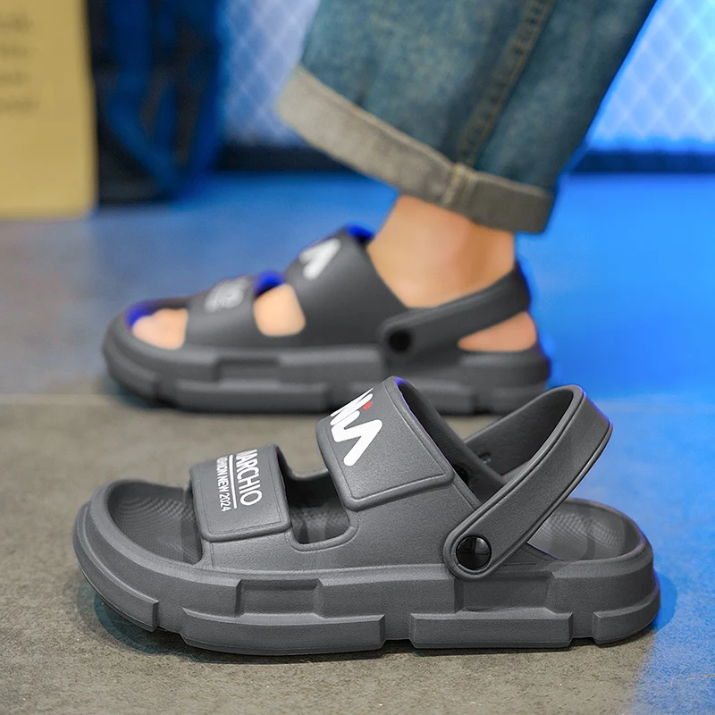 Шлепанцы Baobao мужские кожаные сандалии на плоской подошве низкая цена кроссовки