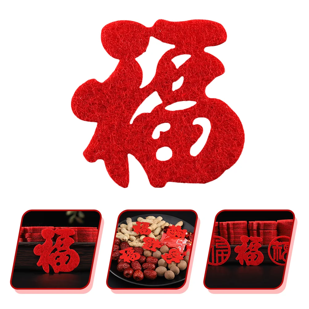 

90 Pcs Screen Wedding Decor Window Decals Applique Spring Festival Sticker Non-woven Fabric New Year Glass Cloth-cut Stickers