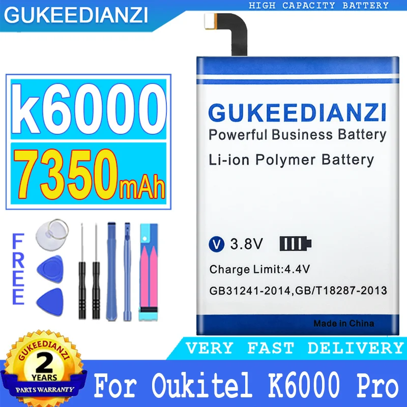 

Bateria 7350mAh High Capacity Battery For Oukitel K6000 / Oukitel K6000 Pro 5.5 inch 4G LTE High Quality Battery