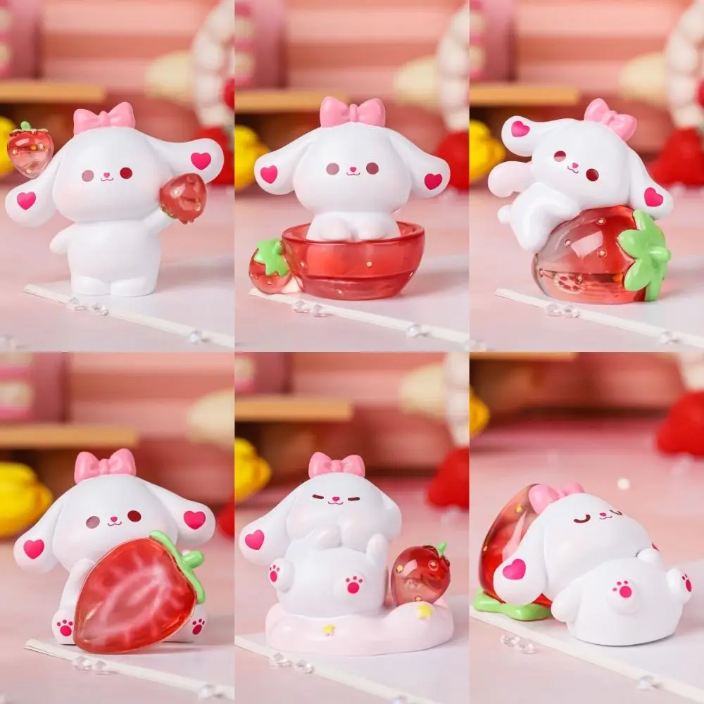Ремесла из смолы фигурка клубничного кролика модель игрушки статуя мини-кролик