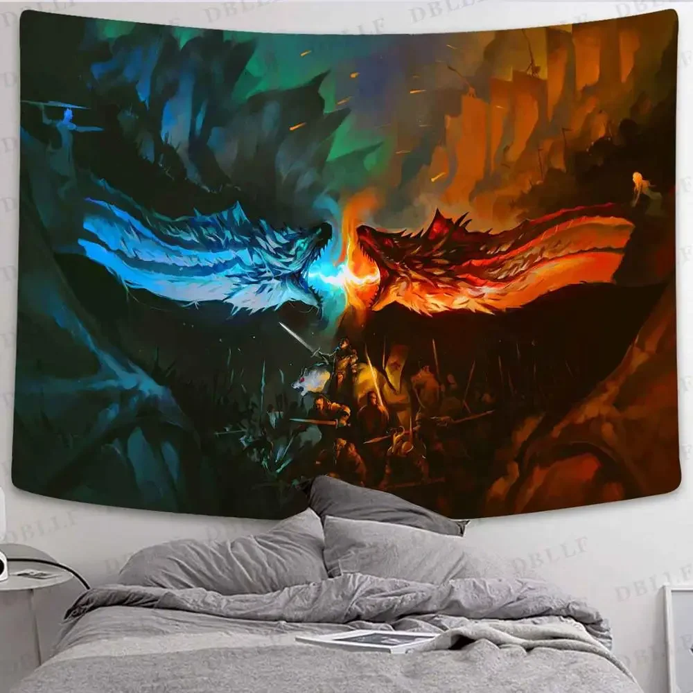 Simсант гобелен &quotКосмонавт&quot Планеты космоса Дракон пламя искусство стене