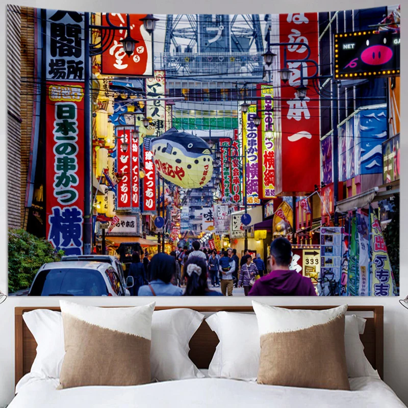 

Ashou Japanese Streetscape Tapestry Wall Hanging Decor Bedroom Decoration Hanging College Dorm Home Room Decor Wall Tapestry