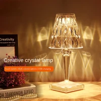 diamond lamp bedroom headboard decoration crystal lamp creative atmosphere rechargeable led small night light table lamp
