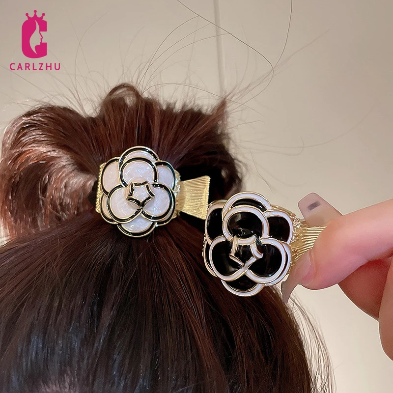 

Enamel Flower Hair Claw Clamps High Ponytail Hair Crab Simple Retro Hair Claw Clip Hairpin Hair Accessories for Women Girls