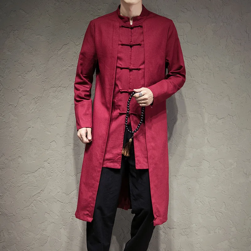 Кардиган мужской с длинным рукавом жакет в традиционном китайском стиле