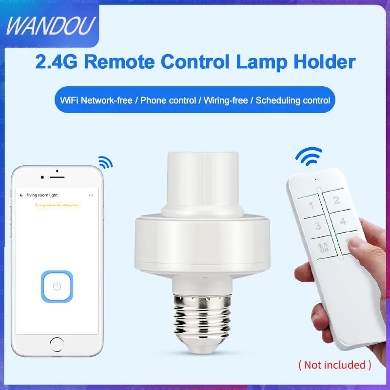 

2/4/6PCS 2.4g Protocol E27 Lamp Holder Pc Light Bulb Holder Wireless Smart Light Socket Smart Home White