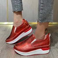 slip on womens sneakers 2022 autumn non slip hidden heels vulcanized shoes woman thick bottom breathable casual shoes