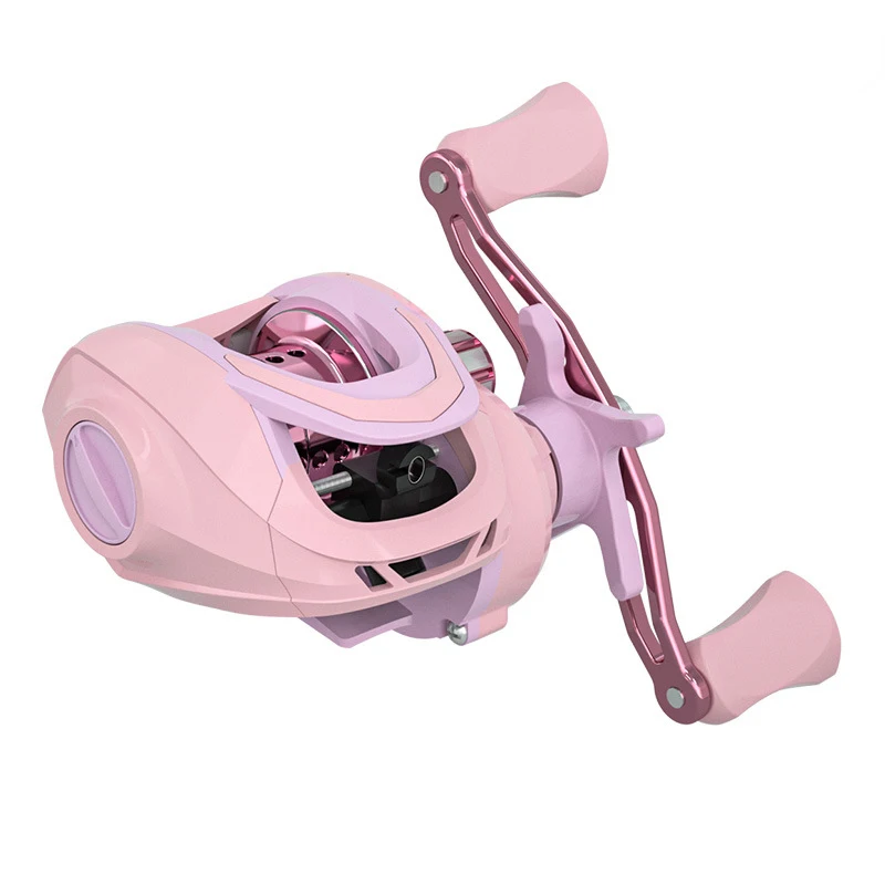Pink Baitcasting Fishing Reel with Magnetic Brake System  Ge