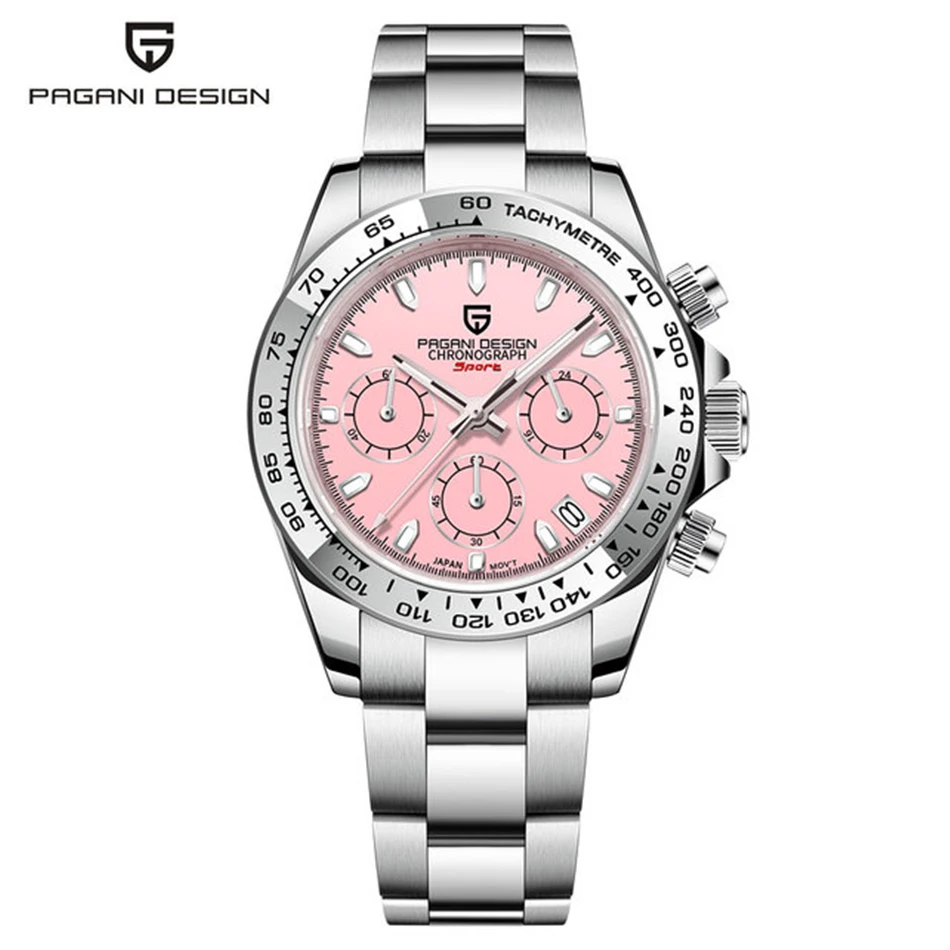 

PAGANI DESIGN 2022 New Top Luxury Men's Sports Quartz Watch Stainless Steel 100m Water Resistant Sapphire Glass Chronograph