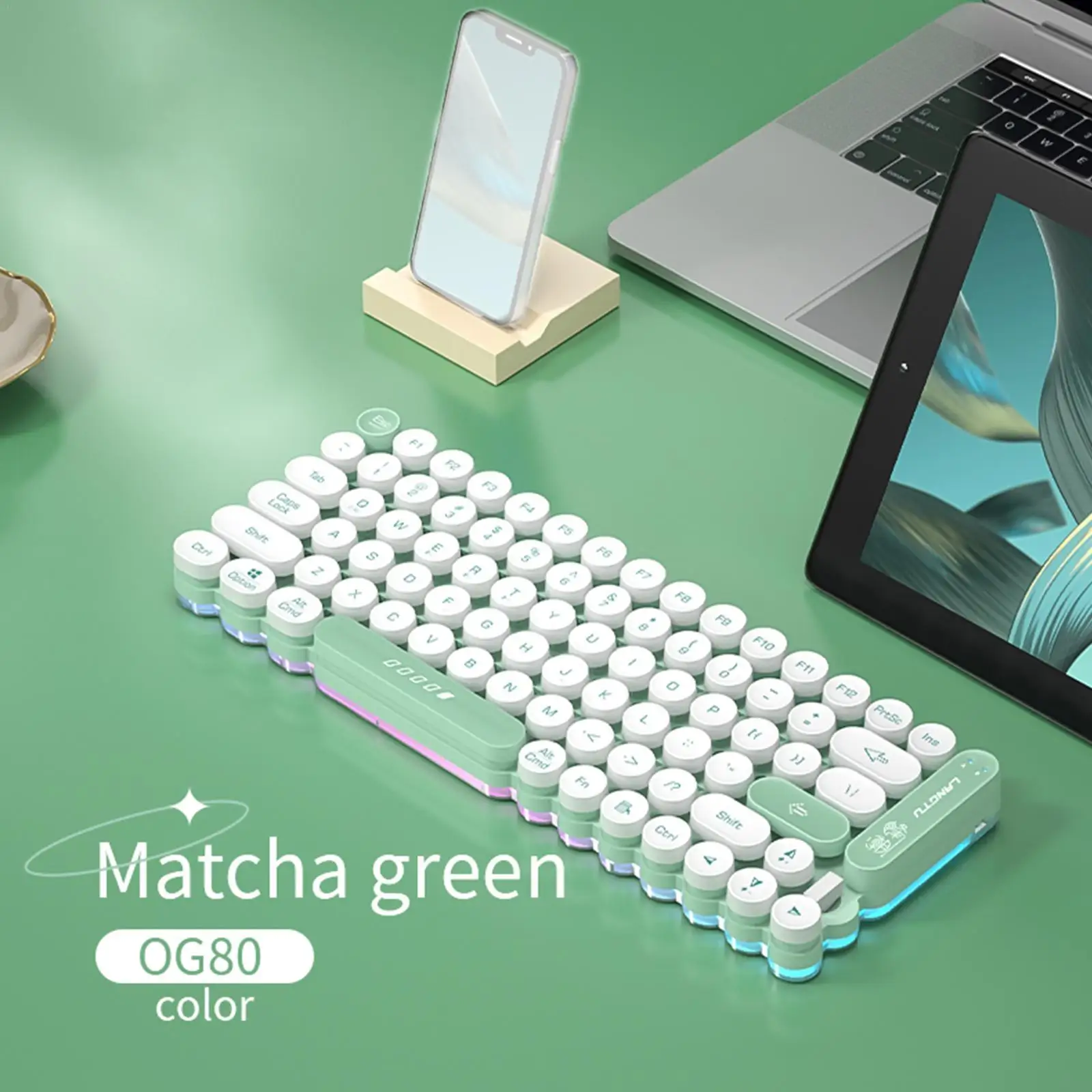 

Перезаряжаемая Беспроводная Bluetooth-клавиатура с RGB-подсветкой