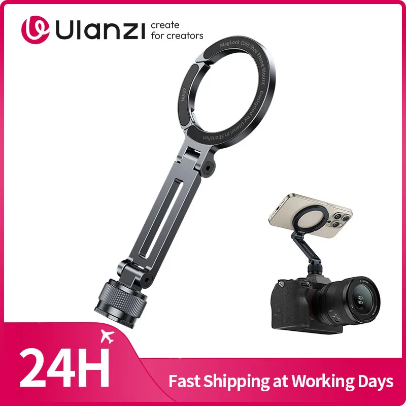 Фото Ulanzi MA07 Maglock 1/4 крепление для телефона с холодным башмаком, двухстороннее магнитное крепление для телефона для штатива для камеры для iPhone 16, 15, 14, 13 №1