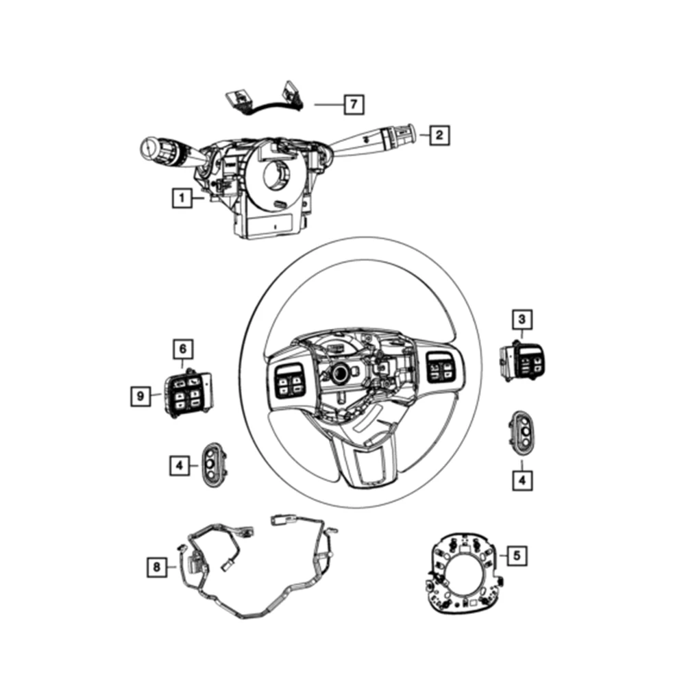 

Wrangler JK Steering Wheel Switch Multifunction Switch 56046096ad3 For Dodge Kuwei For Jeep 2011-2018 Car Accessories