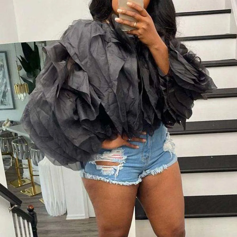 Модная африканская Блузка с оборками простая рубашка для женщин весна-лето 2022