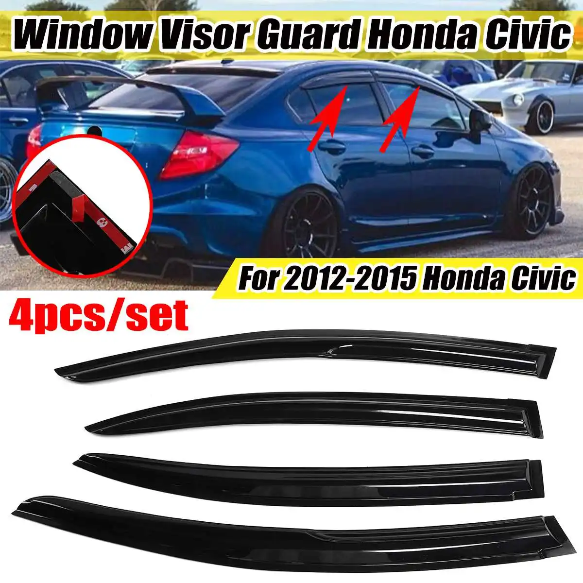 

Акриловый козырек на окно автомобиля, 4 шт., защитный козырек на вентиляционное отверстие, навесы, крышка, корпус, дверной козырек для Honda For ...