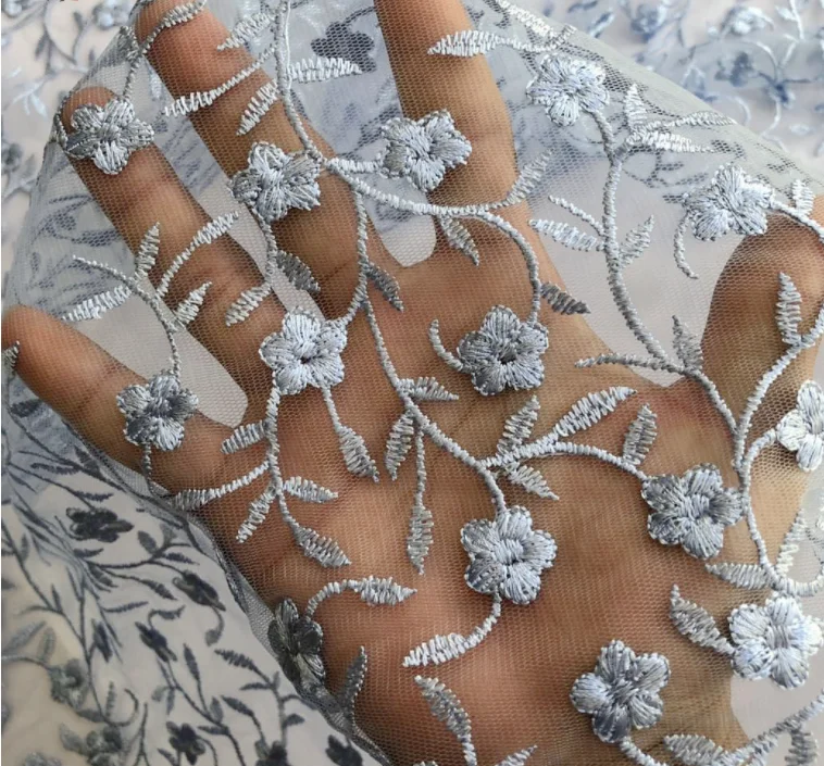 

New Flower Mesh Small Clear Plum Embroidery Fabric Fashion Dress Children's Clothing Embroidery Accessories