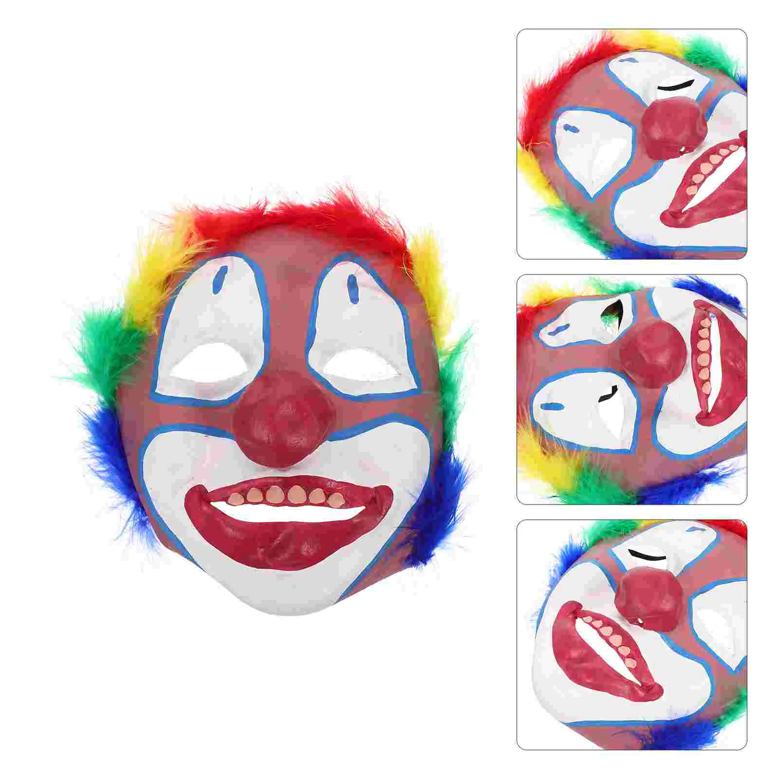 

Clown Cosplaycostumemasks Horrorparty Props Accessories Scary Creepy Hair Colorful Set Decor Funnyrainbow Multicolored Afro