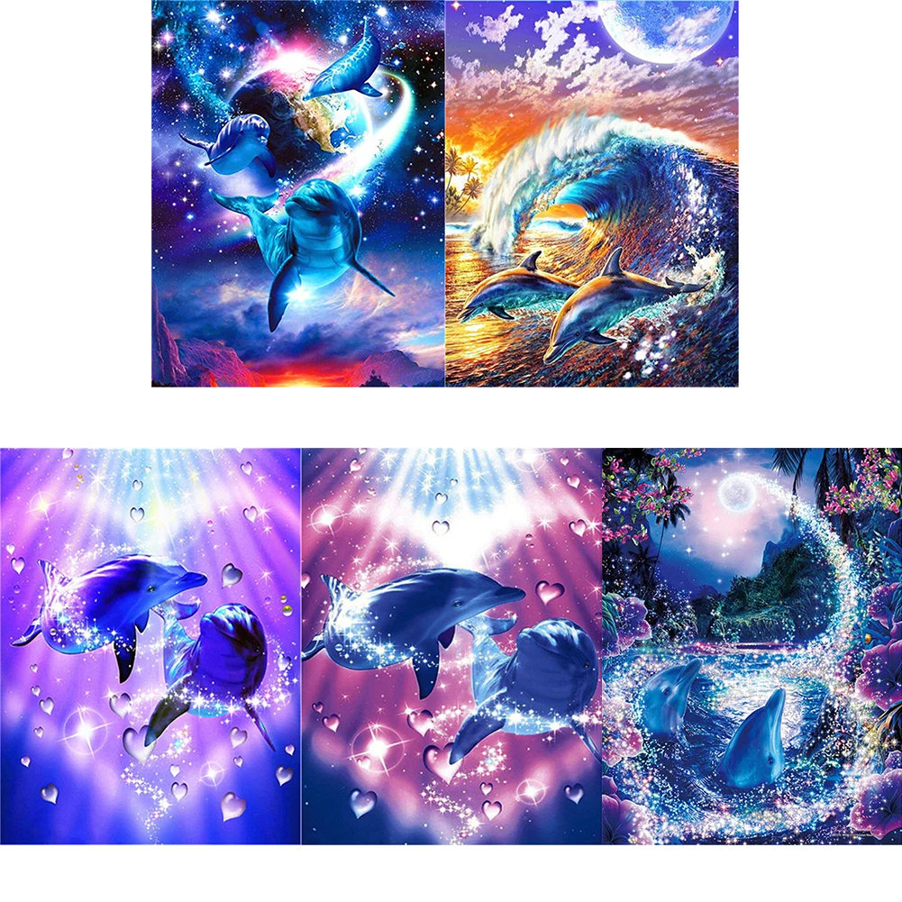 

Frameless Paint By Numbers for Adults Kids Handpainted Sea Animals Series Oil Painting Canvas Drawing DIY Gift Home Decor