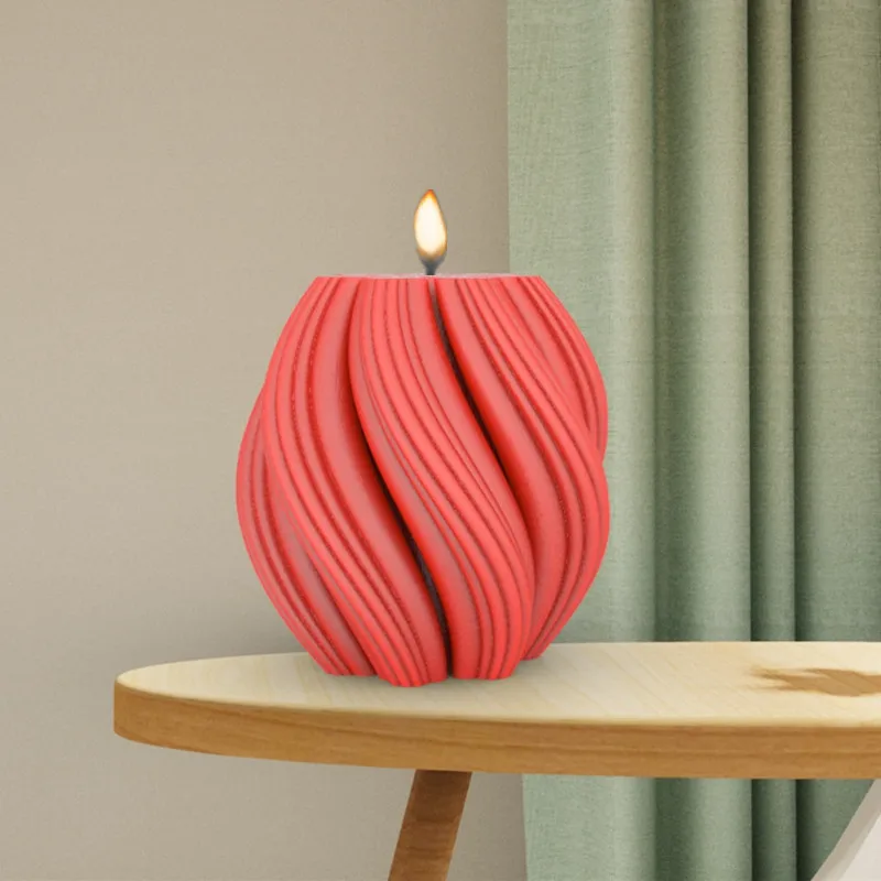 

Irregular Geometric Wave Rotating Candle Mold 3D Silicone Candle Mold DIY Resin Soap Gift Crafts Candle Making Mold Home Decor
