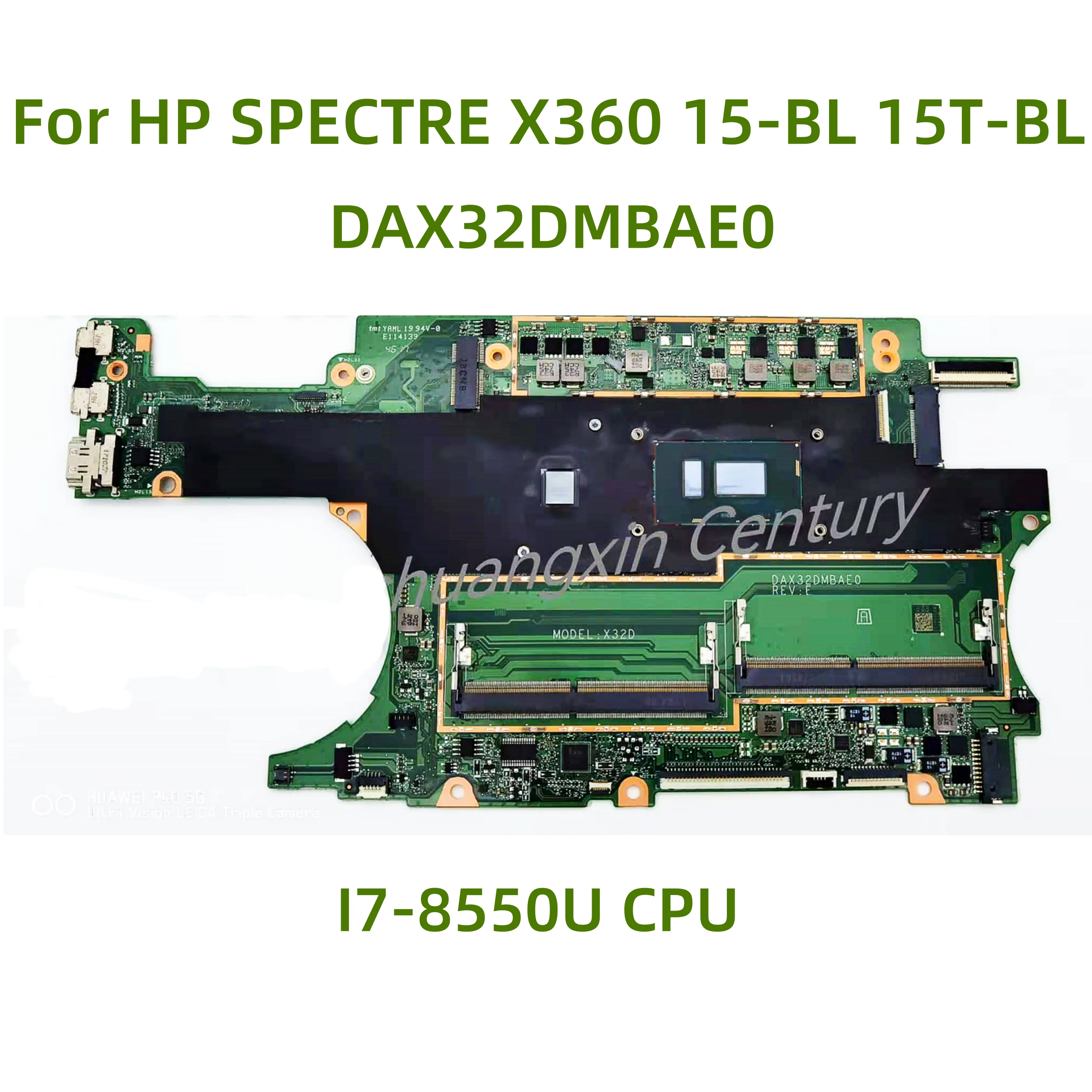 

Подходит для ноутбука HP SPECTRE X360 15-BL 15T-BL материнская плата DAX32DMBAE0 с процессором I7-8550U GPU: 2 ГБ 100% протестирована Полная работа