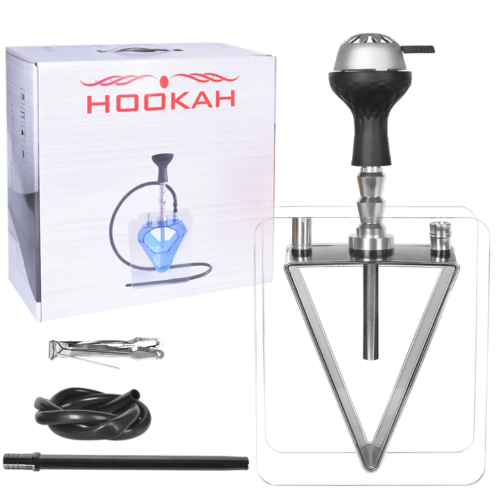 The Whole Set of Hookahs: Middle  Acrylic Hookah Triangular Hookah 46CM l,One Pipe Shisha New Design Acrylic Hookah