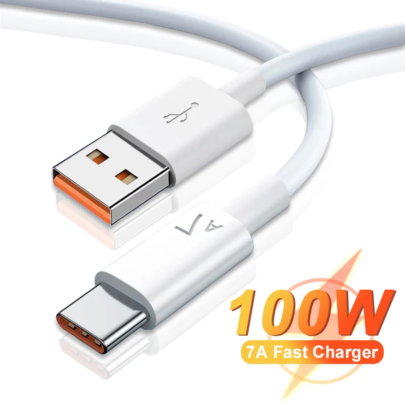 

7A 100W USB C Fast Charging Data Cable for Mi 10 11 Redmi Note Huawei P30 P40 Pro Mate Type C Tablet Super Fast Charging Cable