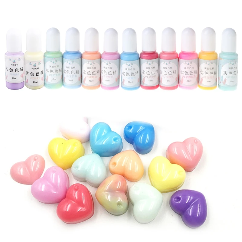 

12 Bottles Liquid Resin Colorant Macaron Candy Color Pigment Dye Epoxy Resin Dye for DIY Art Coloring Jewelry Making