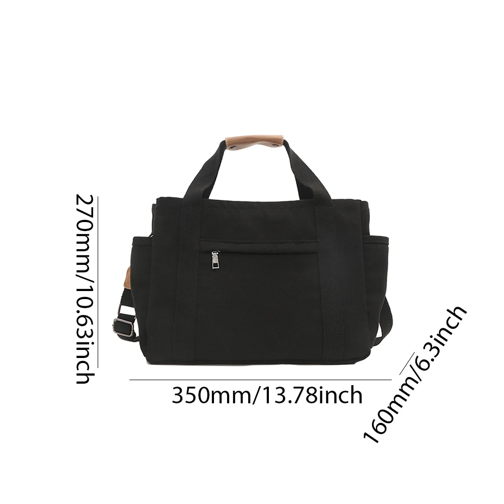 Женская вместительная холщовая дорожная сумка-тоут однотонный Органайзер с