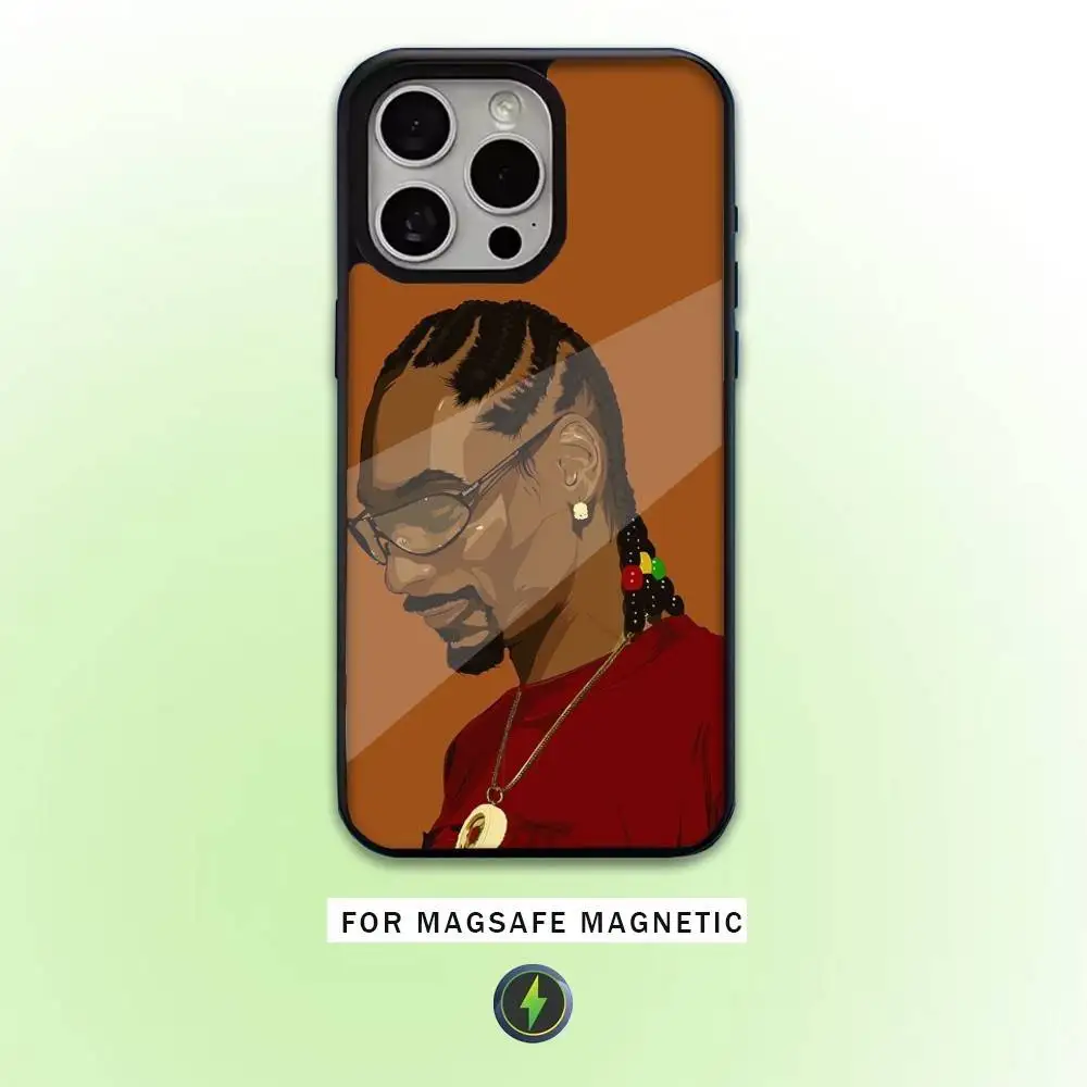 Фото Чехол для телефона Rapper S-Snoop Dogg для iPhone 17,16,15,14,13,12,11 Plus, Pro Max с магнитной беспроводной зарядкой Magsafe №5