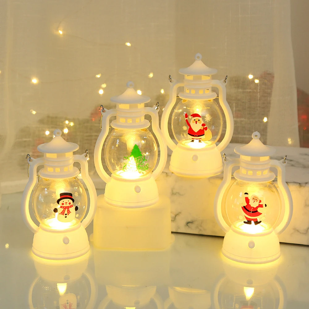 

Merry Christmas Led Lights Santa Claus Snowman Christmas Tree Lantern Ornament Decorations for Party Bedroom Home New Year 2023