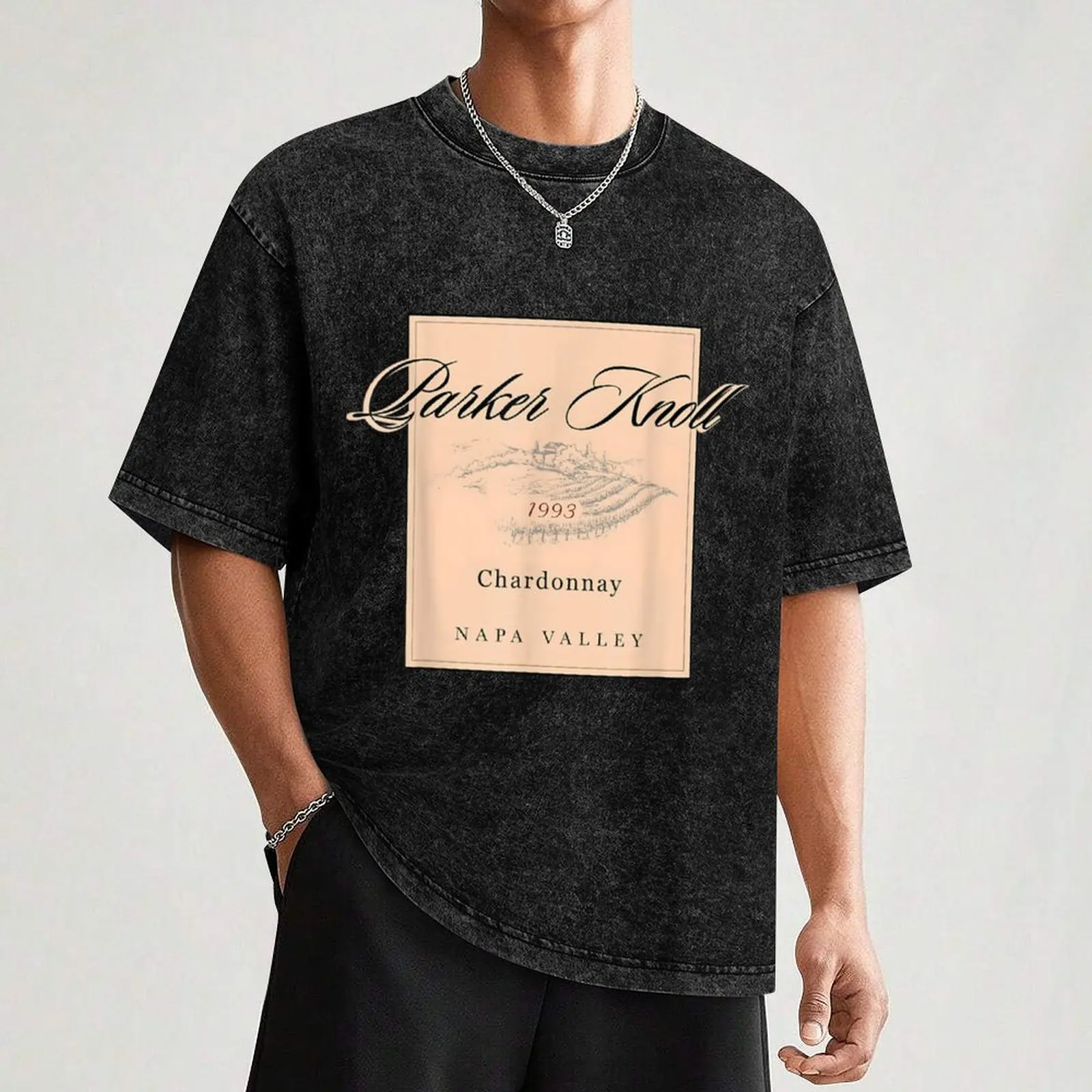Фото Мужская футболка Parker Knoll Chardonnay Napa Valley Parent Trap Wine Camp Walden с классическим принтом и короткими рукавами №3