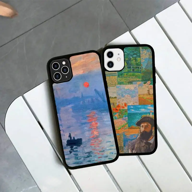 

Claude Monet Phone Case Silicone PC+TPU Case for iPhone 11 12 13 Pro Max 8 7 6 Plus X SE XR Hard Fundas