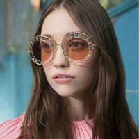 New Luxury Brand Gradient Eyewear Female Fashion Sun Glasses Vintage Black Leoaprd Round Sunglasses for Women Ins Hot Style