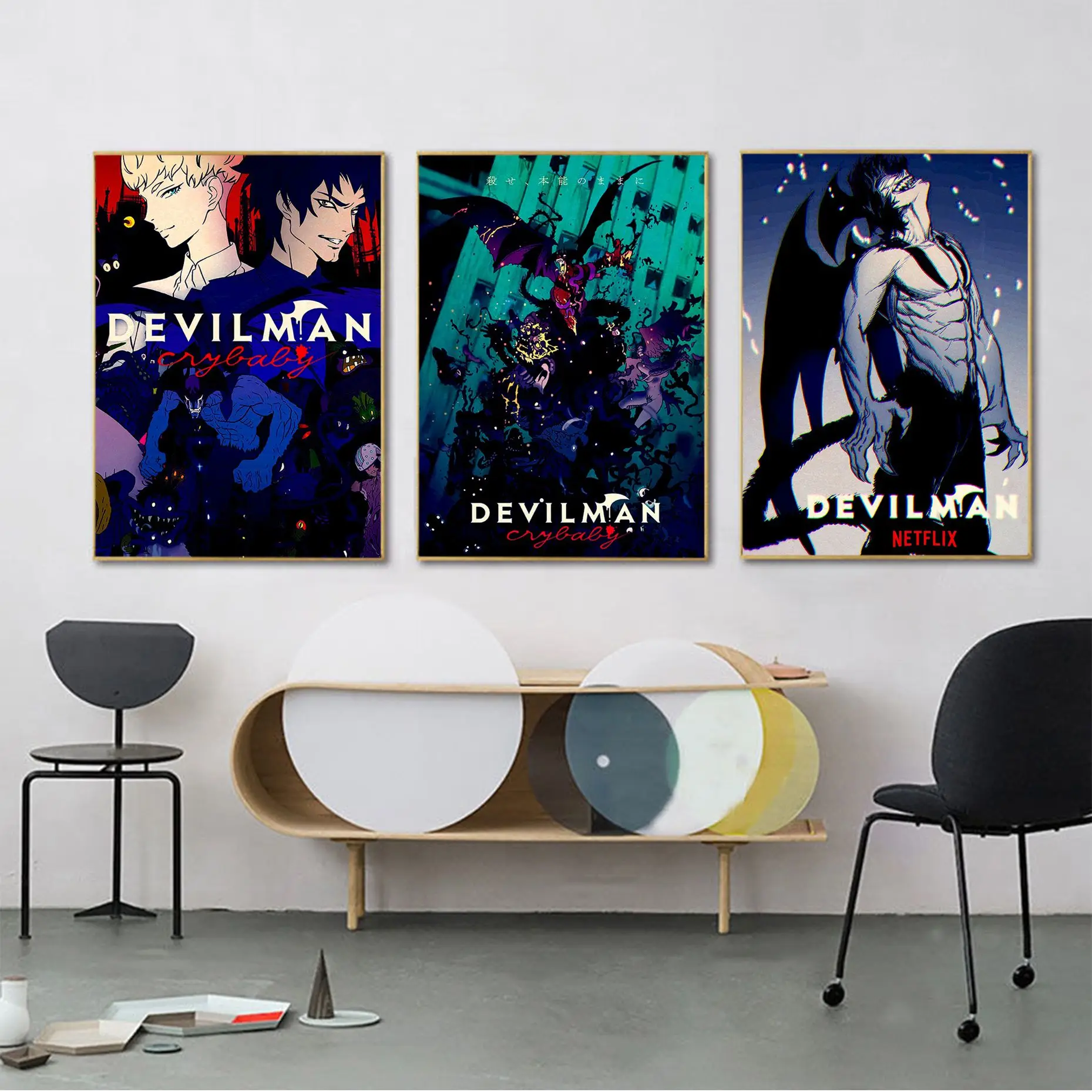 

Anime Devilman Crybaby Self-adhesive Art Poster Decoracion Painting Wall Art White Kraft Paper Aesthetic Art Wall Painting