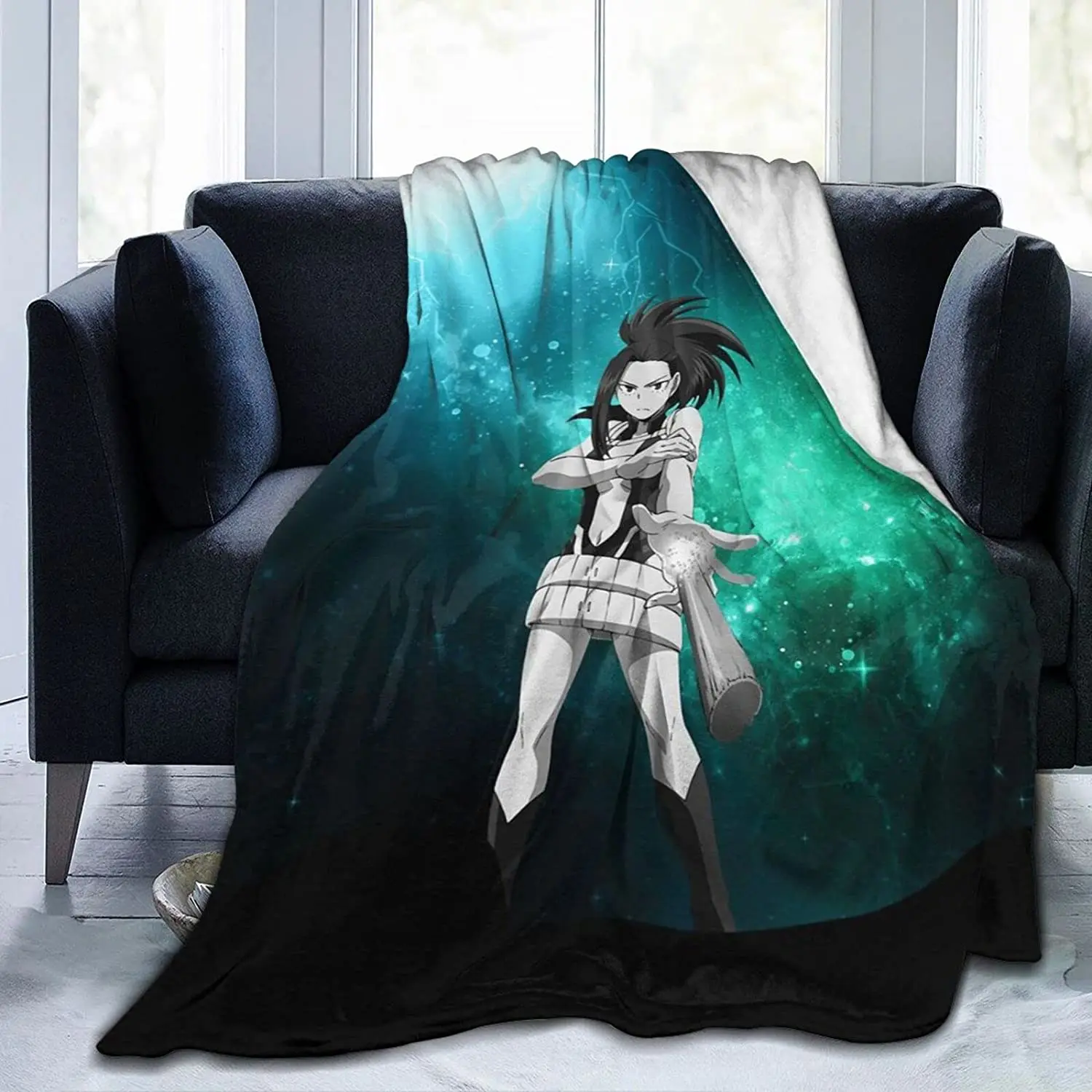 

Momo Yaoyorozu1 Soft Flannel Blanket Lightweight Fleece Blanket Air Conditioner is Suitable for Bedroom Living Room Sofa