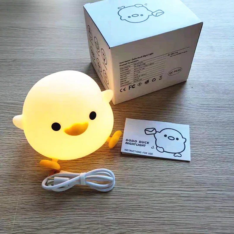 Новинка ночники милая силиконовая лампа для утенка прикроватные светильники