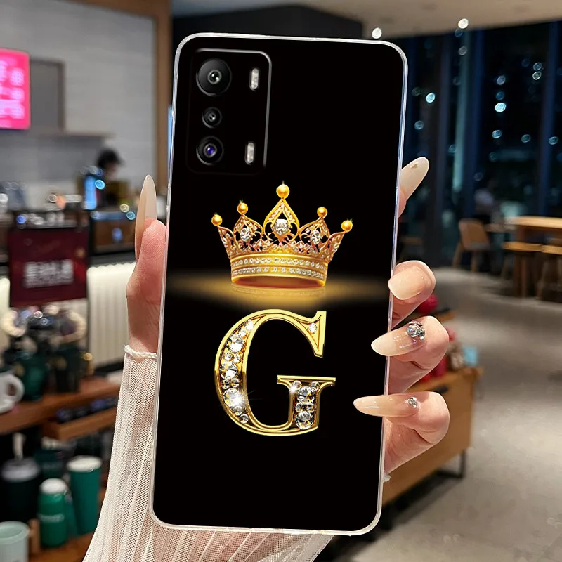 Фото Чехол для Infinix Zero 5G 2022 X6815 X6815B, модный чехол с короной и инициалами, прозрачная мягкая силиконовая задняя крышка из ТПУ №5