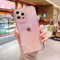 transparent glitter gradient tpu portable phone case for apple iphone 12 mini 13 pro max xs xr mobile phone accessory